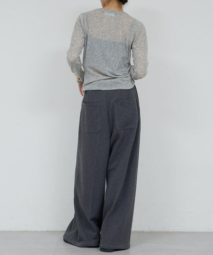 【HERITANOVUM】毛圈布褶皺寬鬆長褲