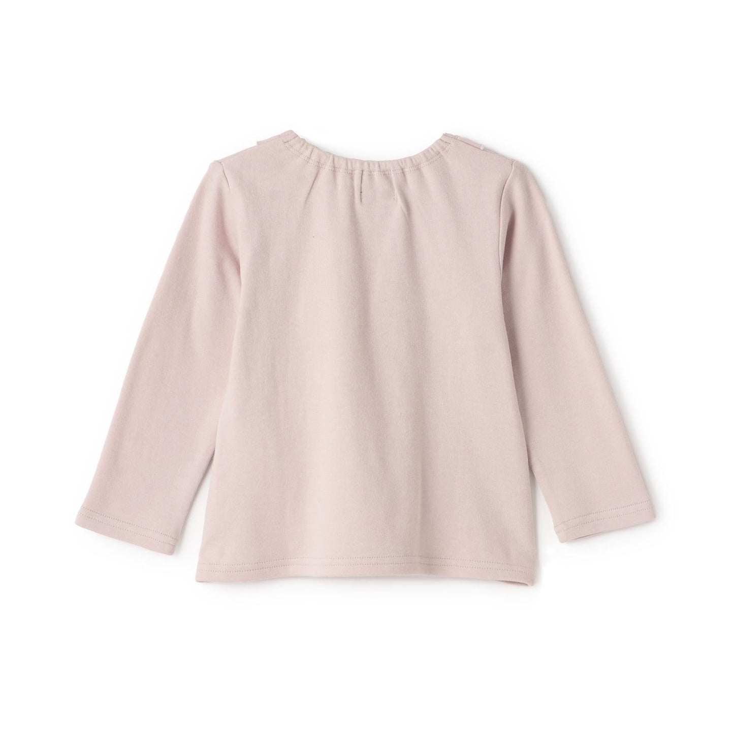 【有機棉】荷葉邊領長袖T恤