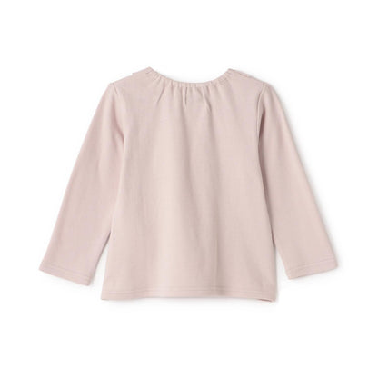 【有機棉】荷葉邊領長袖T恤