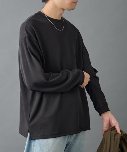 【AW先行予約】ドレープリブクルー長袖T