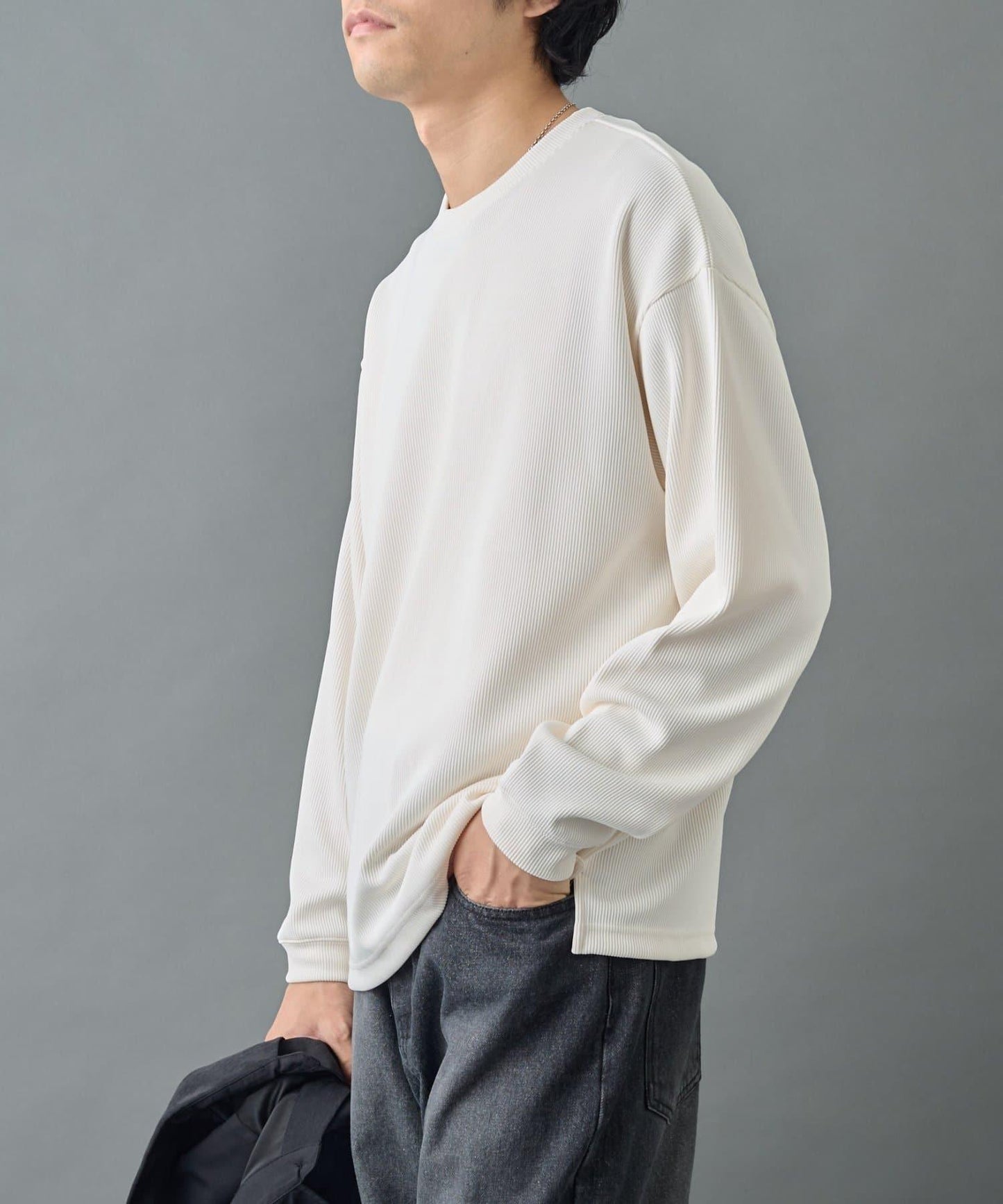 【AW先行予約】ドレープリブクルー長袖T