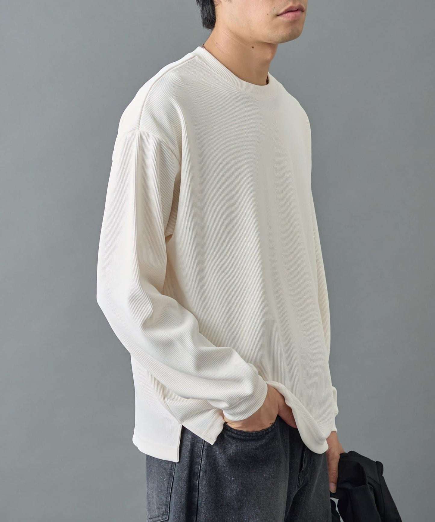 【AW先行予約】ドレープリブクルー長袖T