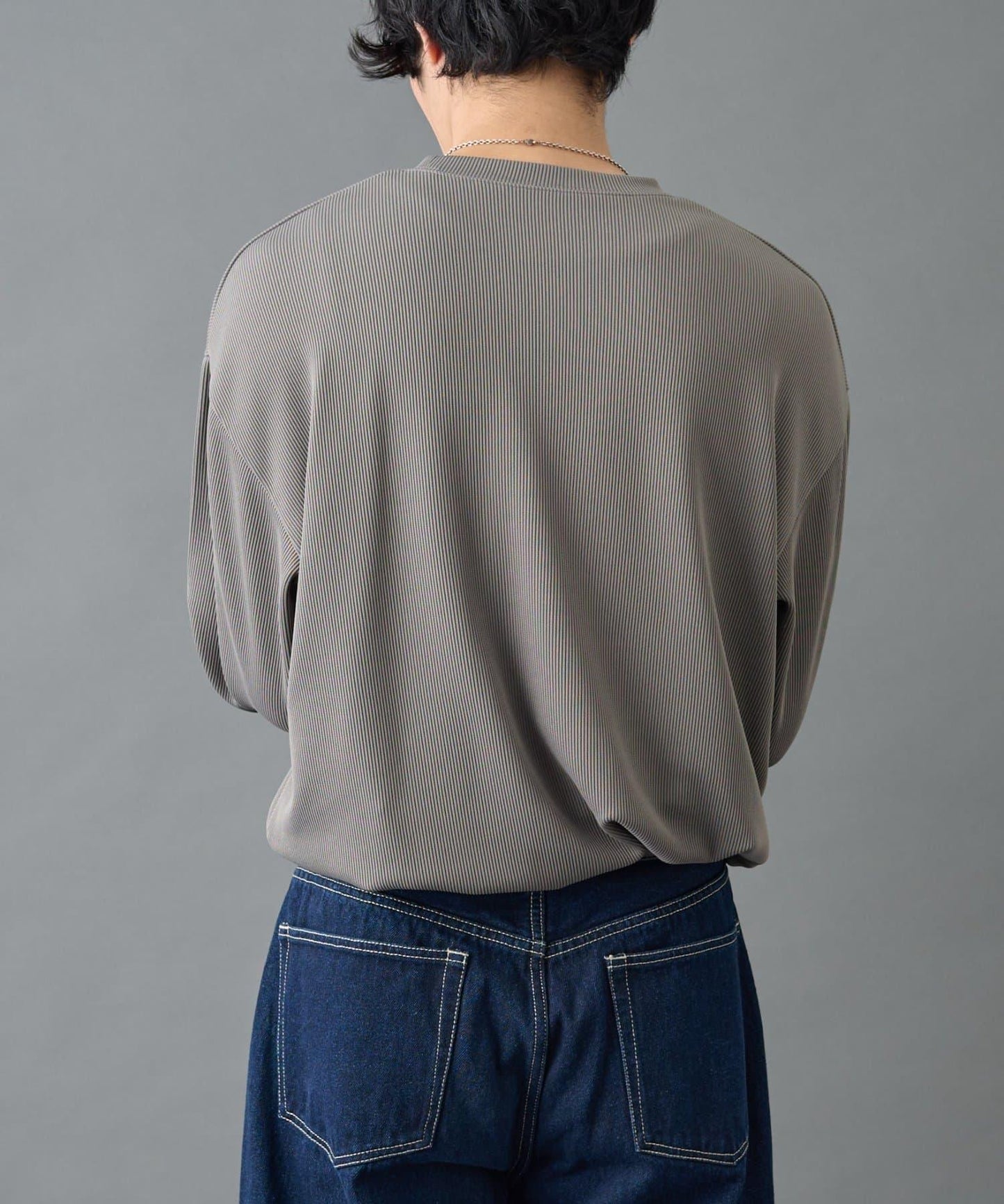 【AW先行予約】ドレープリブクルー長袖T