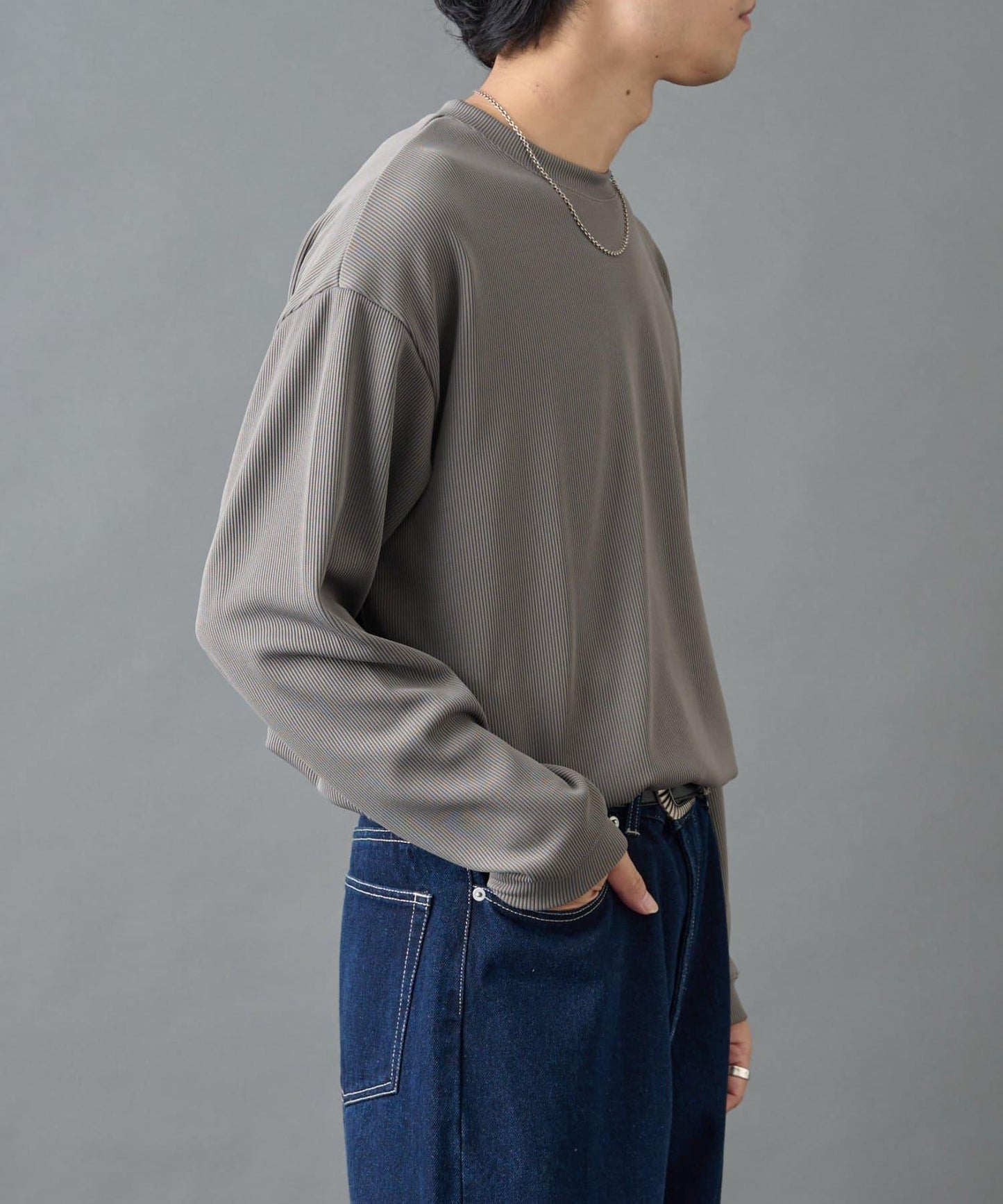 【AW先行予約】ドレープリブクルー長袖T