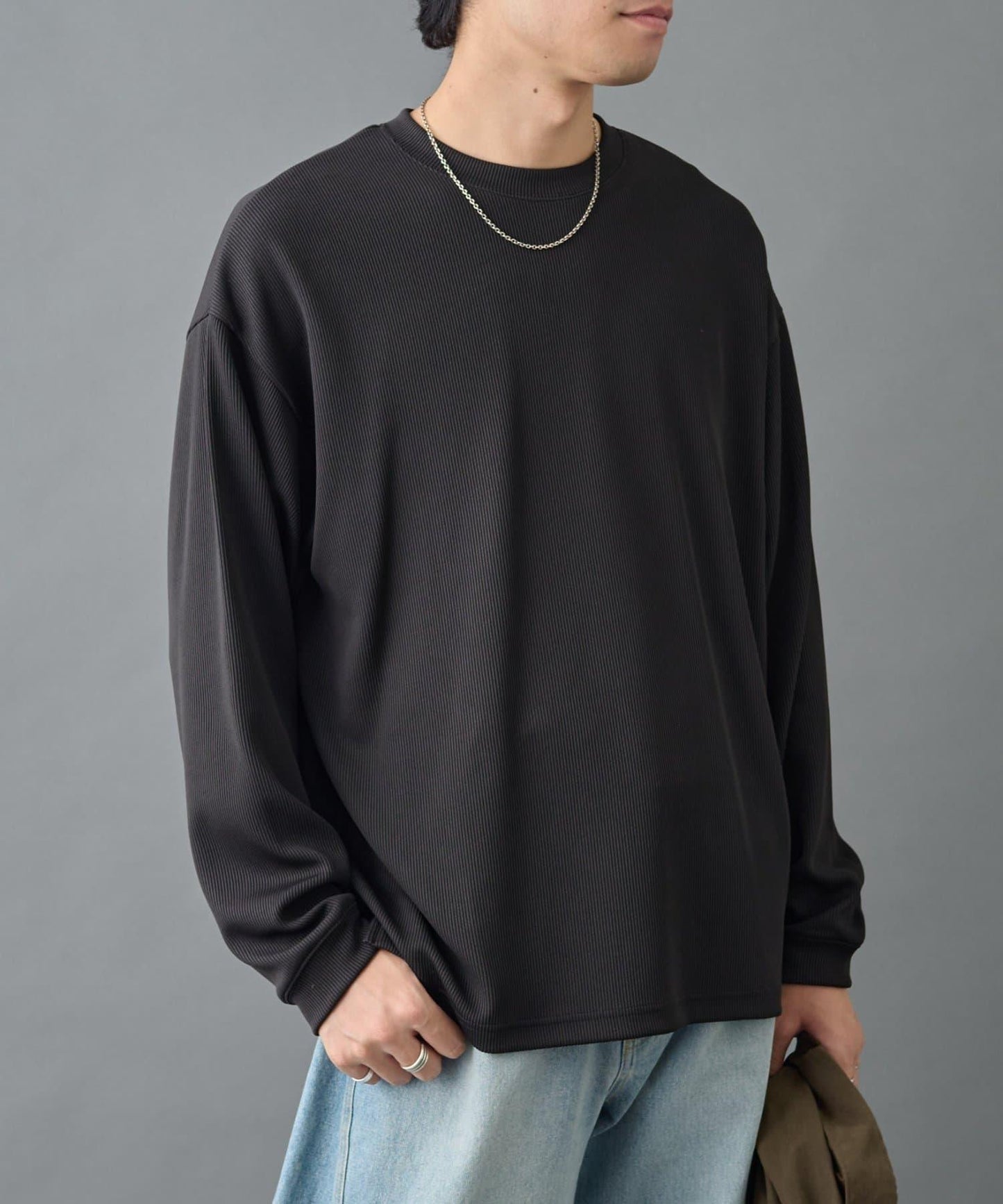 【AW先行予約】ドレープリブクルー長袖T