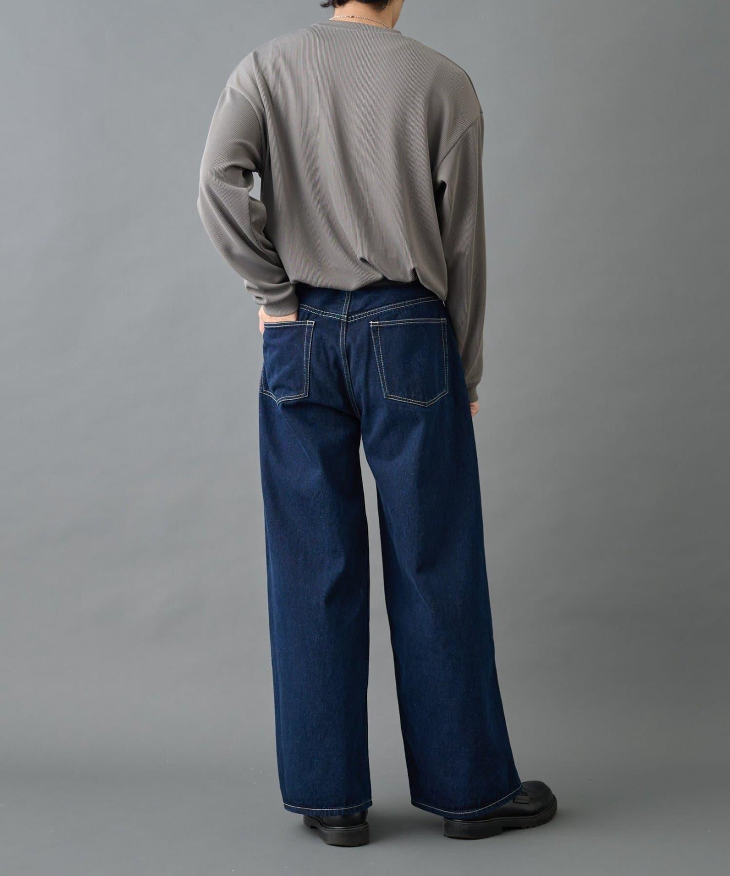 【AW先行予約】ドレープリブクルー長袖T