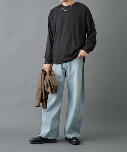 【AW先行予約】ドレープリブクルー長袖T