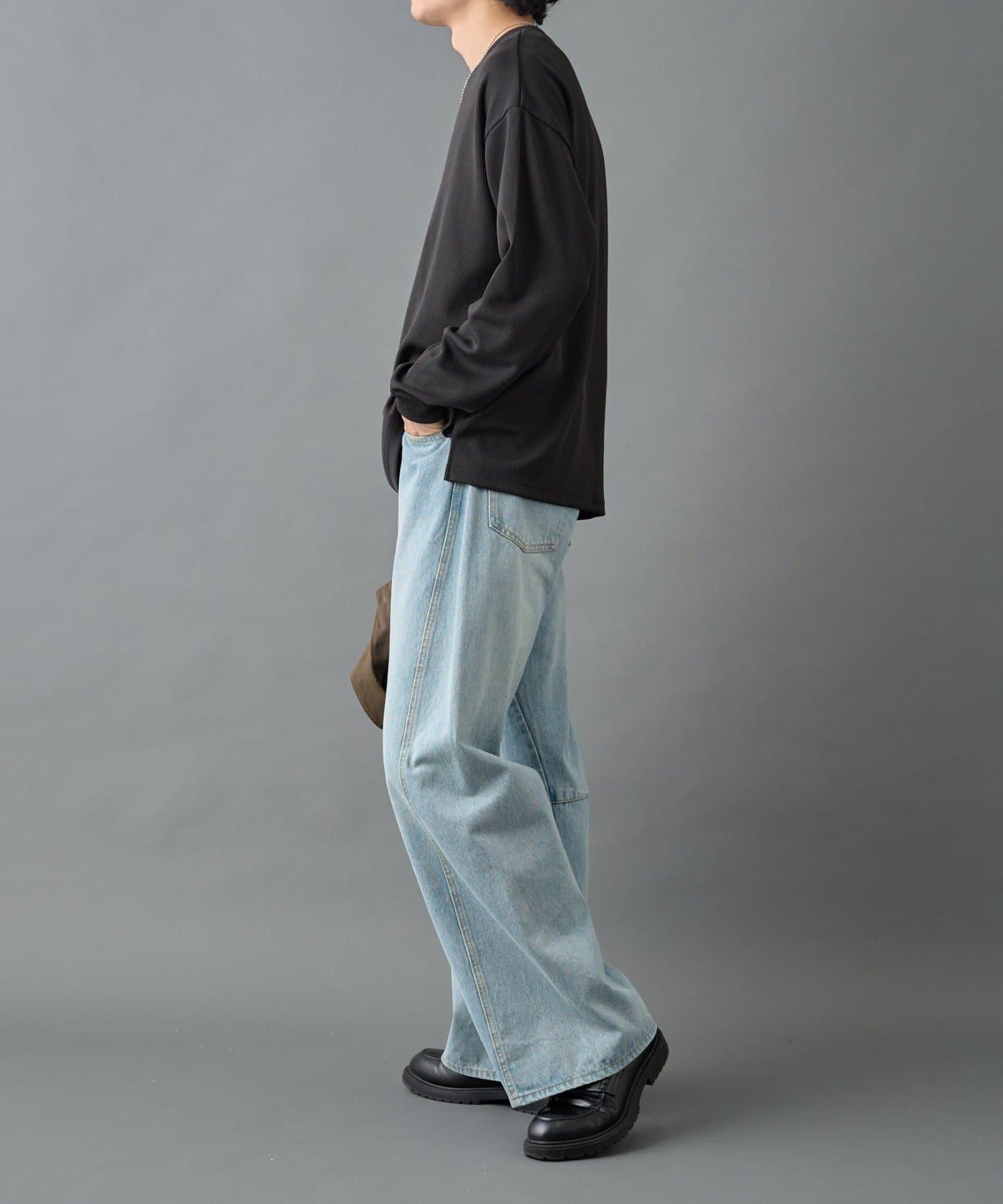 【AW先行予約】ドレープリブクルー長袖T