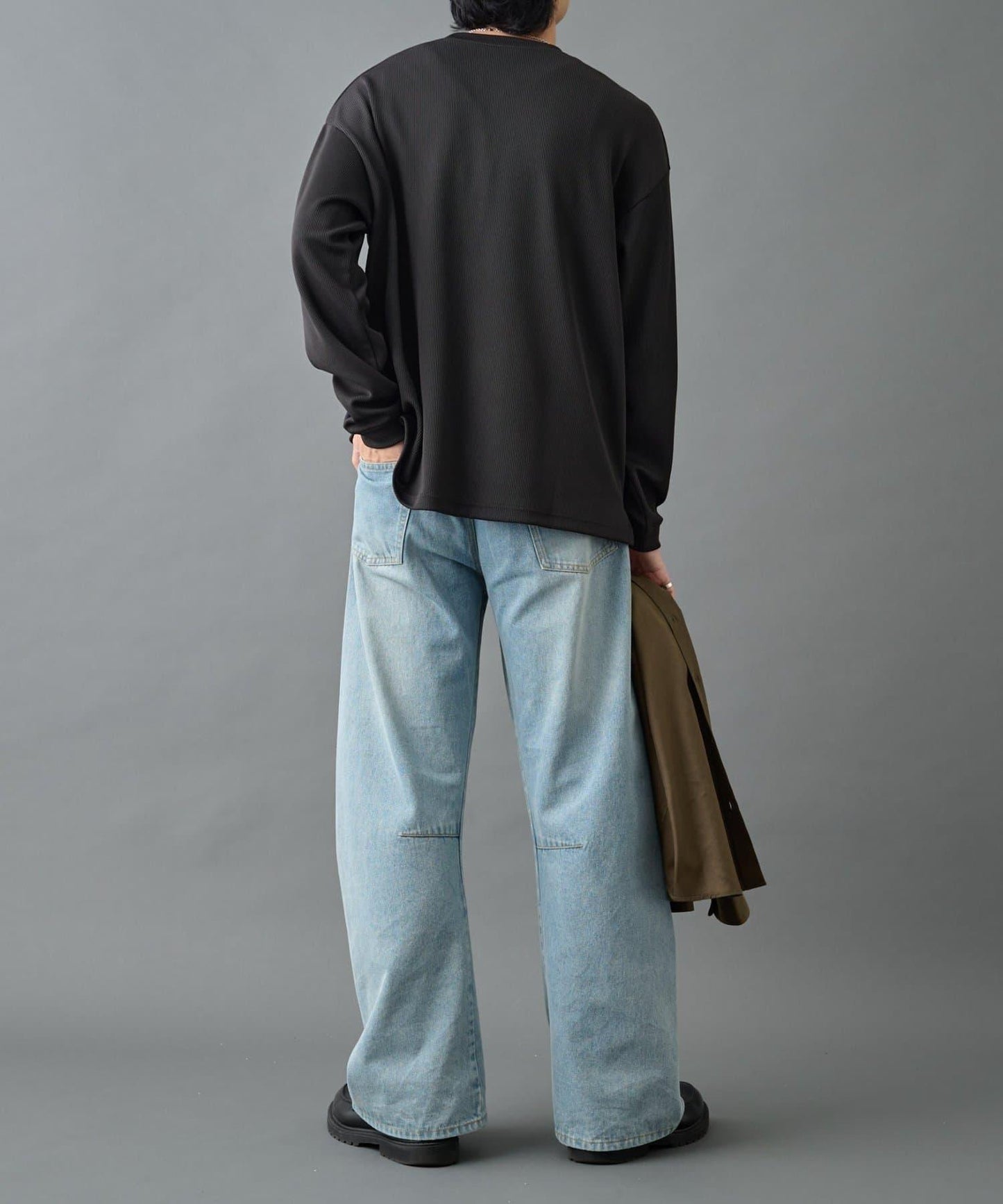 【AW先行予約】ドレープリブクルー長袖T