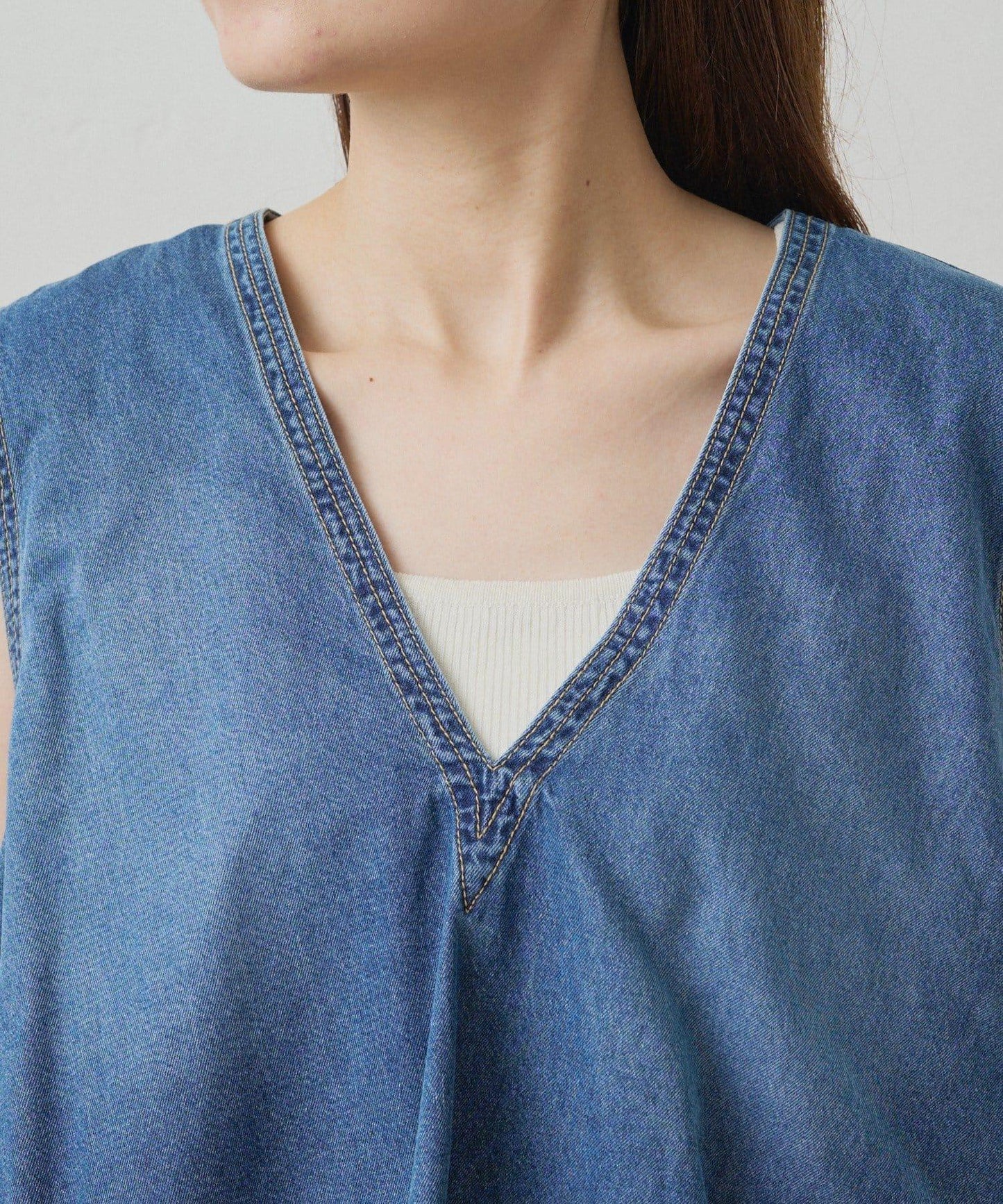 【套裝商品】牛仔喇叭袖上衣+休閒褲套裝