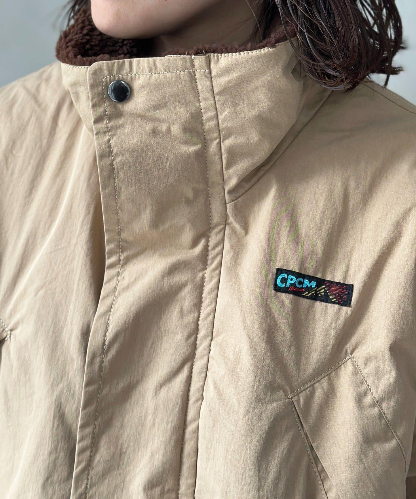 翻領羊羔絨立領狩獵中長款夾克