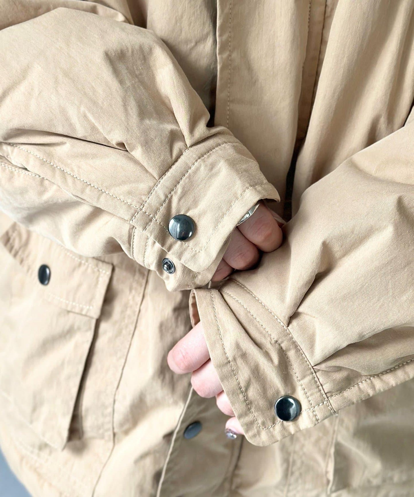 翻領羊羔絨立領狩獵中長款夾克