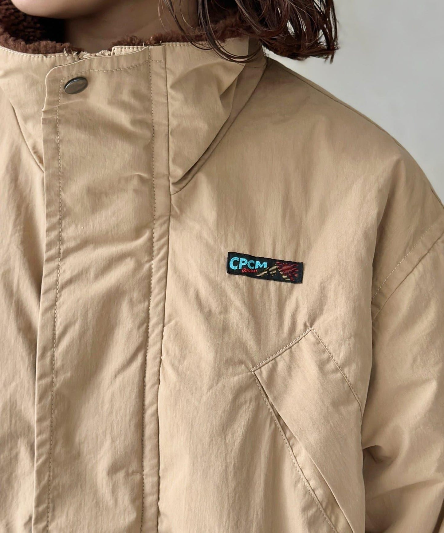 翻領羊羔絨立領狩獵中長款夾克