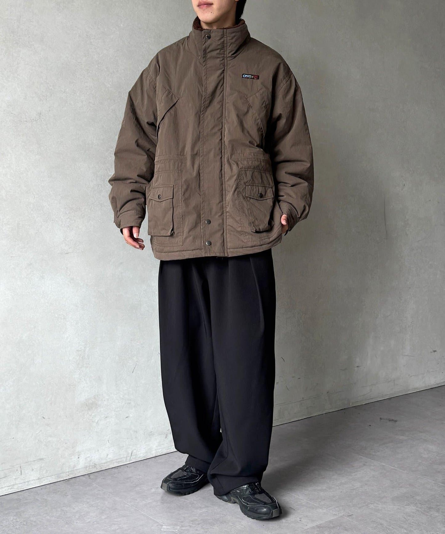 翻領羊羔絨立領狩獵中長款夾克