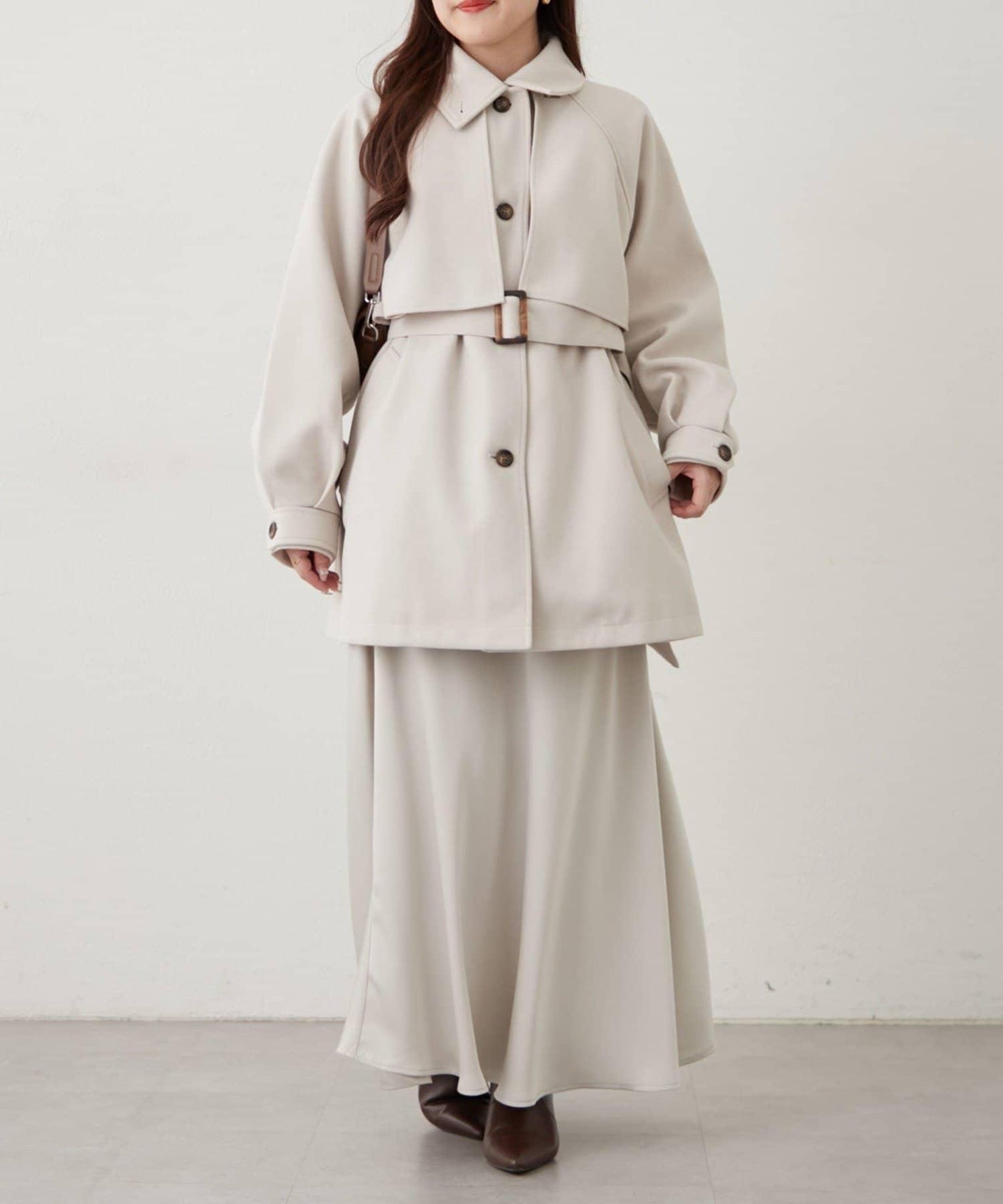 【2025AW】拼色中長款大衣