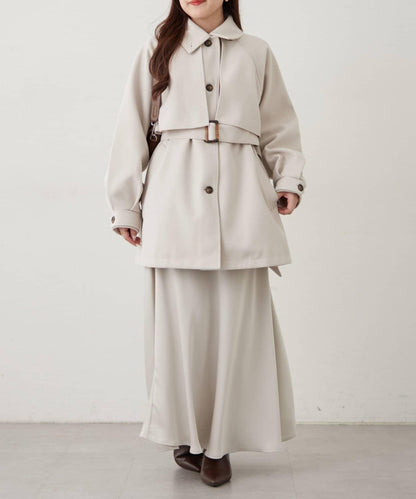 【2025AW】拼色中長款大衣