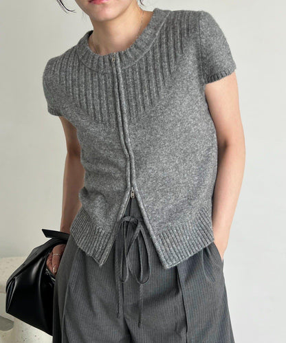 【CAPRICIEUX LE'MAGE】短袖拉鍊針織衫