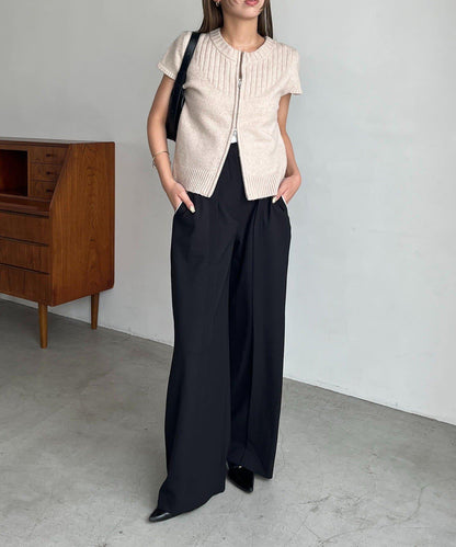 【CAPRICIEUX LE'MAGE】短袖拉鍊針織衫