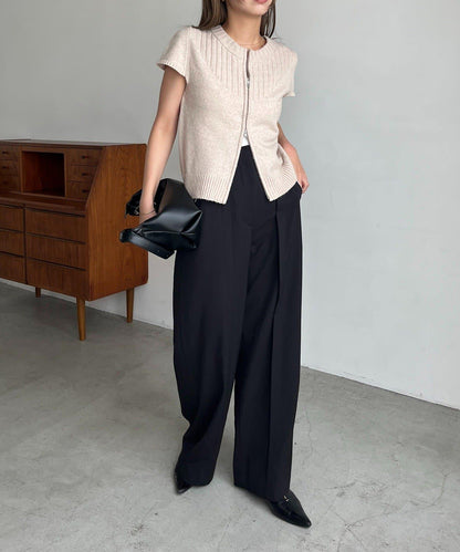 【CAPRICIEUX LE'MAGE】短袖拉鍊針織衫