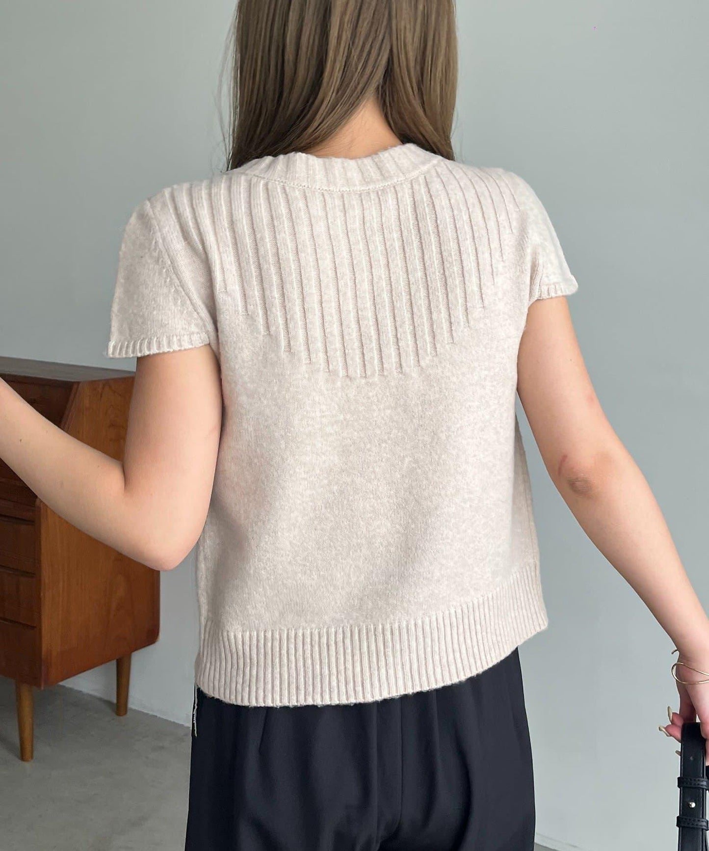 【CAPRICIEUX LE'MAGE】短袖拉鍊針織衫