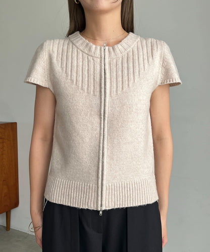 【CAPRICIEUX LE'MAGE】短袖拉鍊針織衫