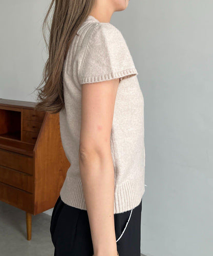 【CAPRICIEUX LE'MAGE】短袖拉鍊針織衫