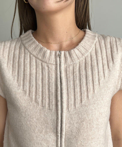 【CAPRICIEUX LE'MAGE】短袖拉鍊針織衫