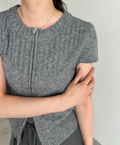 【CAPRICIEUX LE'MAGE】短袖拉鍊針織衫