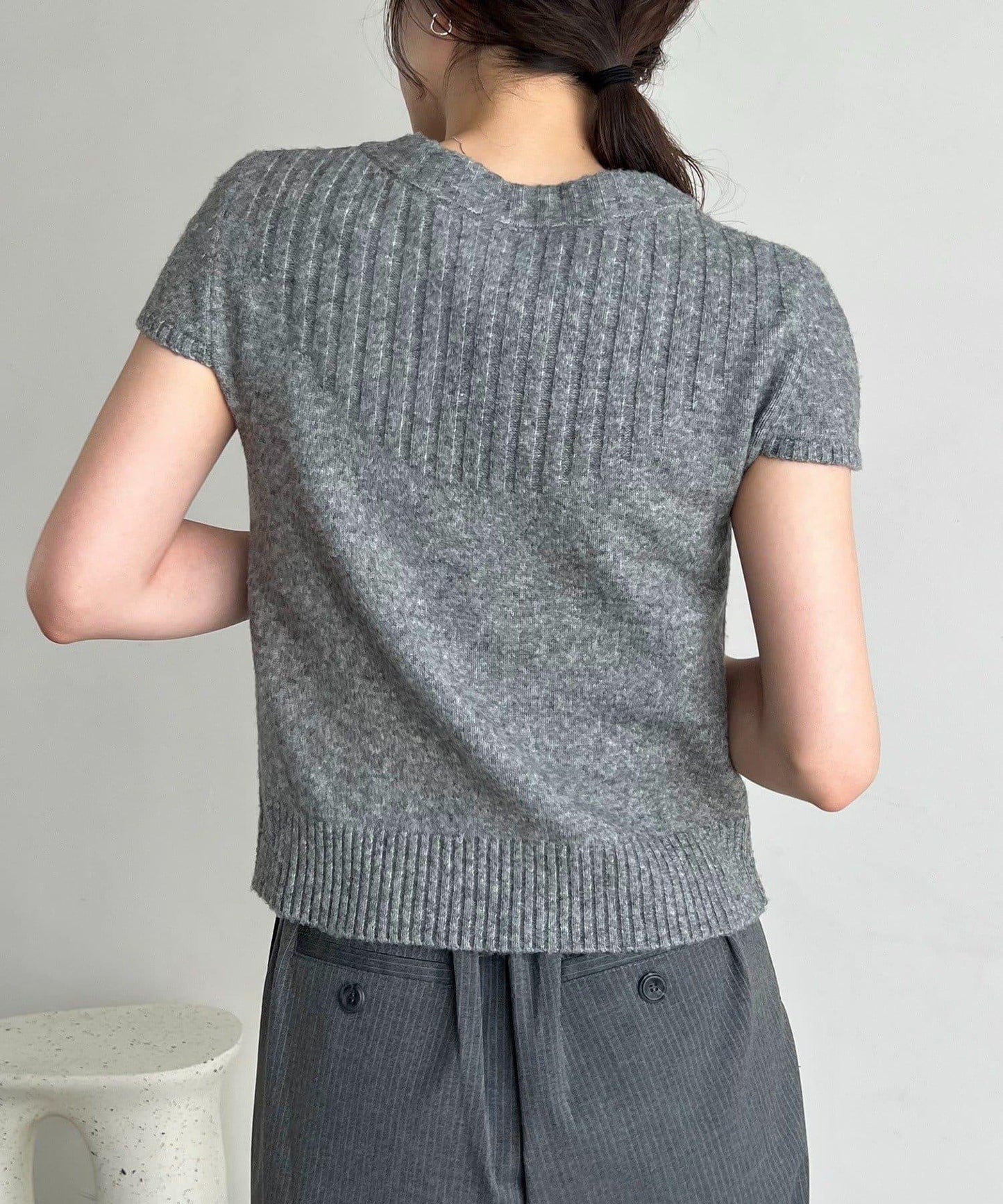 【CAPRICIEUX LE'MAGE】短袖拉鍊針織衫