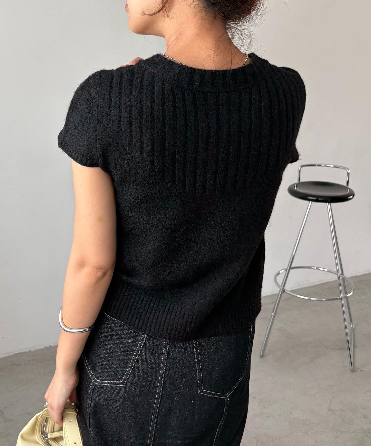 【CAPRICIEUX LE'MAGE】短袖拉鍊針織衫