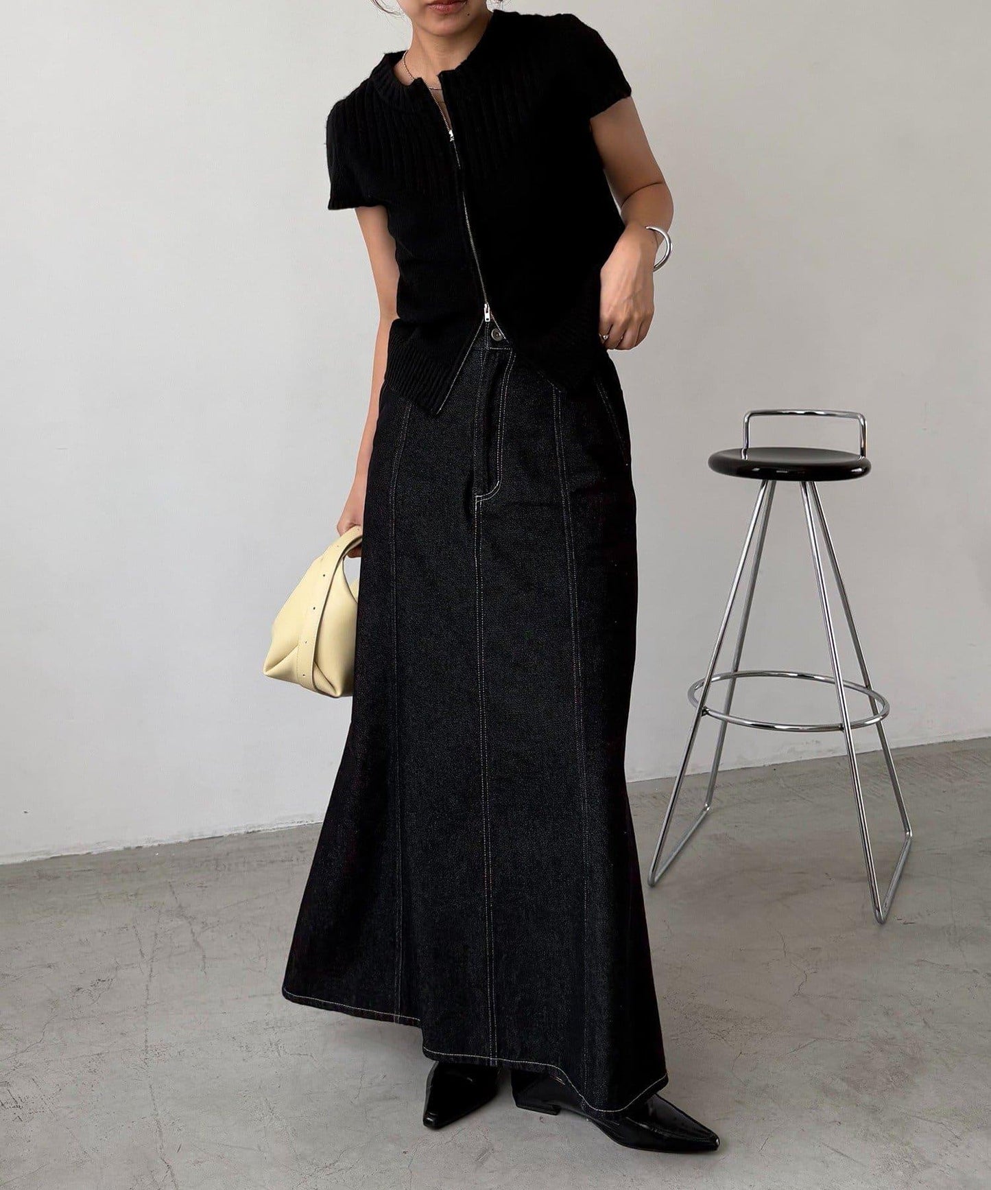 【CAPRICIEUX LE'MAGE】短袖拉鍊針織衫