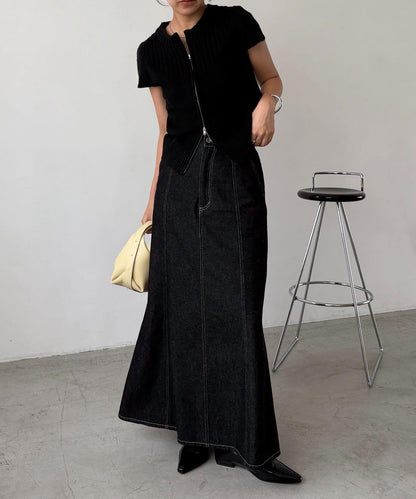 【CAPRICIEUX LE'MAGE】短袖拉鍊針織衫