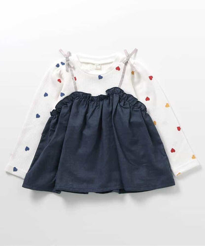 華夫格拼接喇叭袖上衣