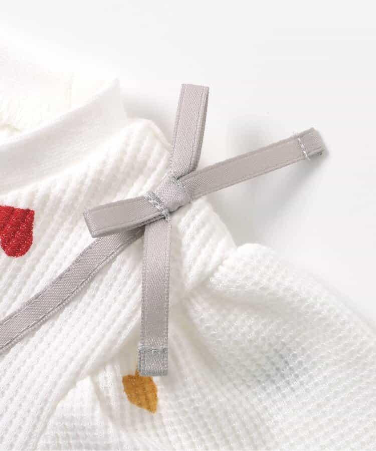 華夫格拼接喇叭袖上衣