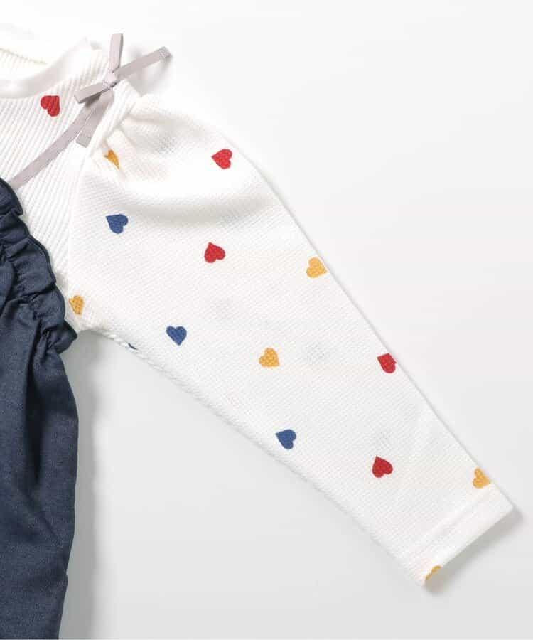 華夫格拼接喇叭袖上衣