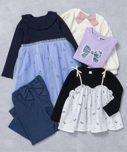 華夫格拼接喇叭袖上衣