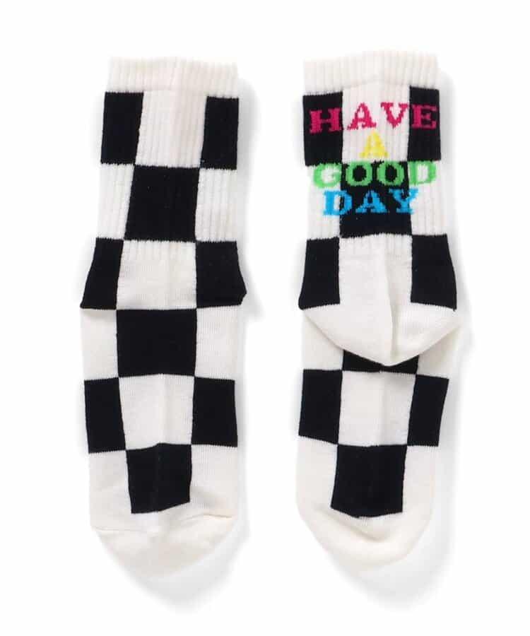 3雙裝 格子旗圖案襪