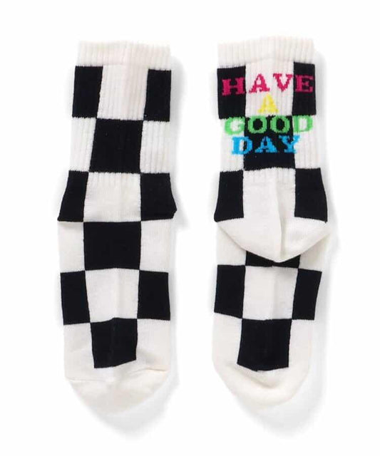 3雙裝 格子旗圖案襪