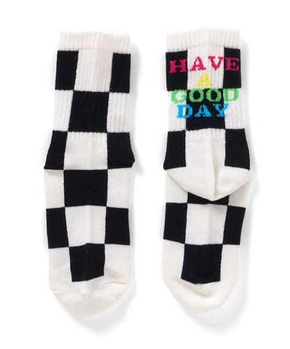 3雙裝 格子旗圖案襪