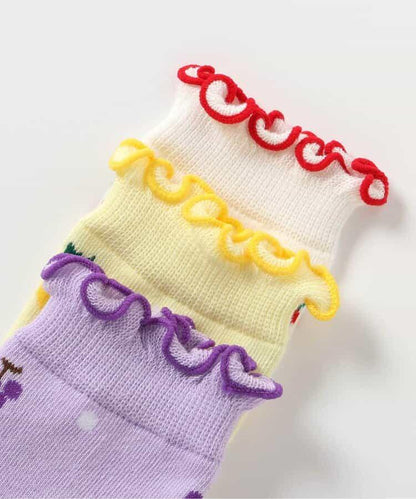 3雙裝水果圖案襪