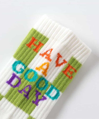 3雙裝 格子旗圖案襪