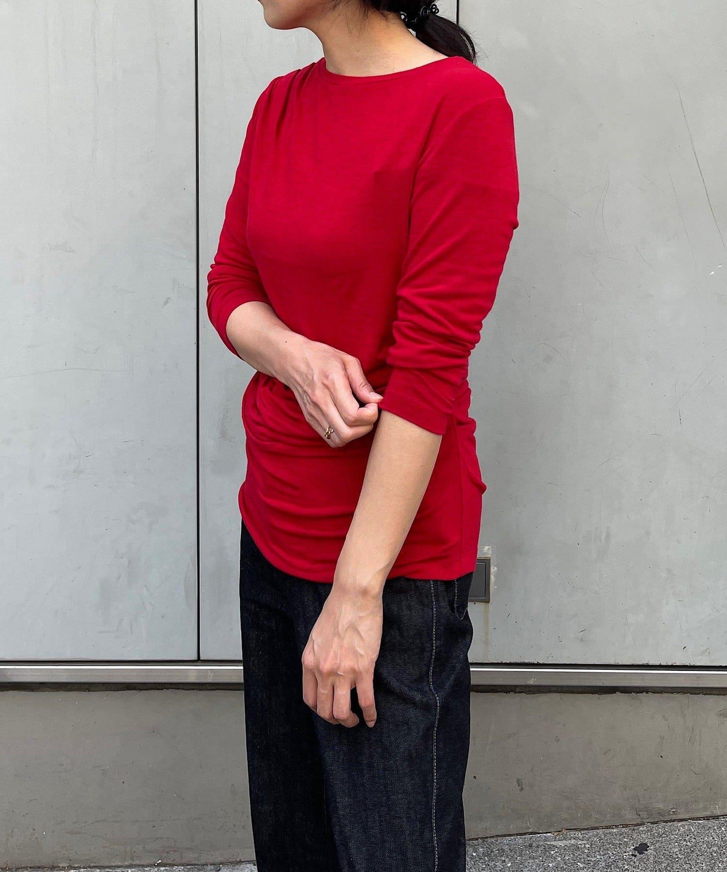 【疊穿套裝】褶皺T恤&半身裙