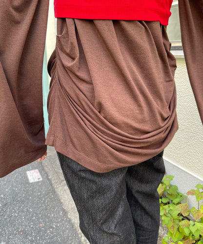 【Layering set】寬鬆T恤&扭結背心