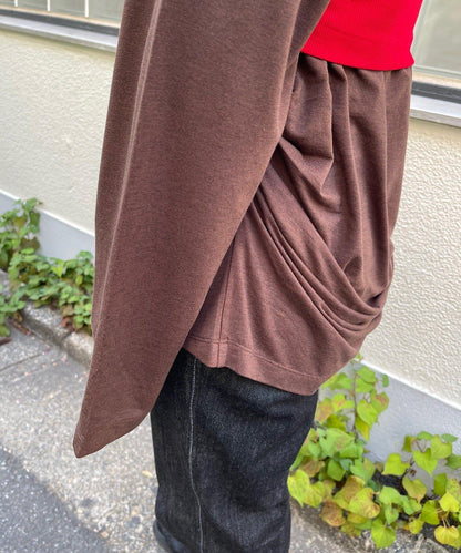 【Layering set】寬鬆T恤&扭結背心