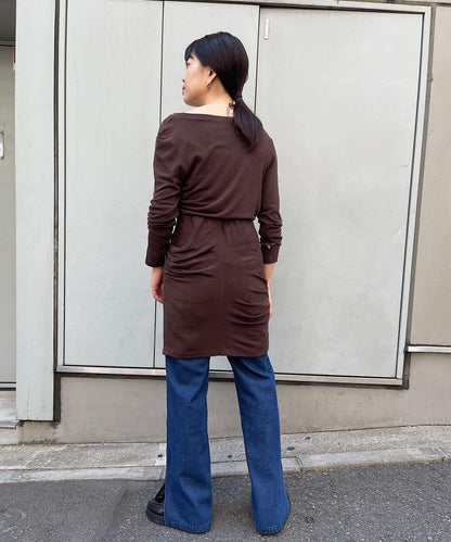 【疊穿套裝】褶皺T恤&半身裙