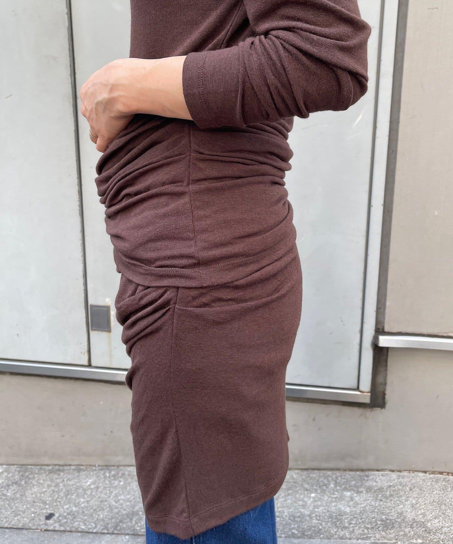 【疊穿套裝】褶皺T恤&半身裙