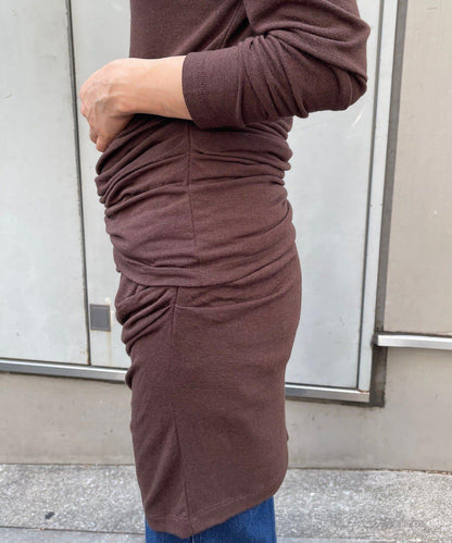 【疊穿套裝】褶皺T恤&半身裙