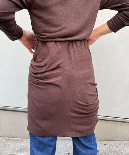 【疊穿套裝】褶皺T恤&半身裙