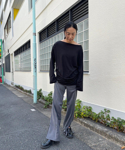 【Layering set】寬鬆T恤&扭結背心