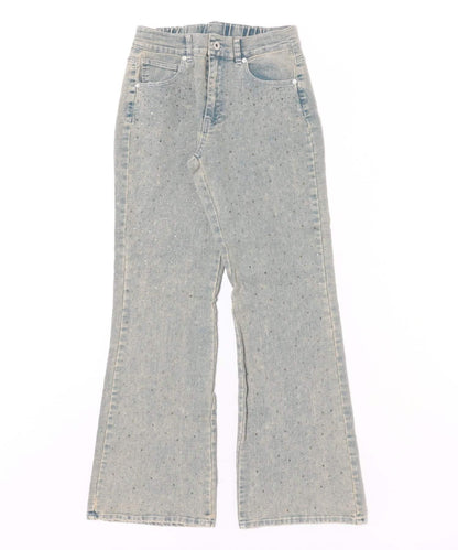 鑲嵌水鑽牛仔喇叭褲